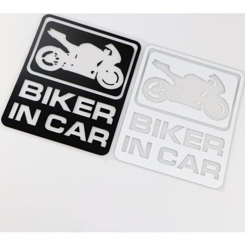 Car Styling Vinyl Tape Motorcyclists Moto Racing Funny BIKER IN CAR Motorcycle Auto Body Window Sticker Decals
