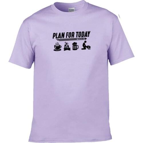 Fun t-shirt design today T-shirt coffee camping beer gender t-shirt mens summer cotton short sleeve Fashion Top