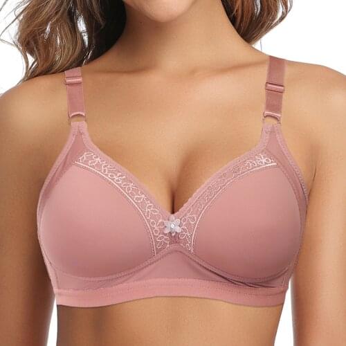 Plus Size Womens Bra Wire Free Push Up Brassiere Sexy Lingerie Tops Light Padded Bralette Underwear A B C Cup