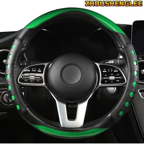 ZHOUSHENGLEE Microfiber Leather Car Steering Wheel Cover For Nissans Qashqai Xtrail t32 Juke Note Tiida Almera Rogue Almera