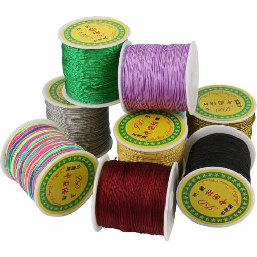 0.8mm Multicolor Nylon Cord Thread Chinese Knot Macrame Cord Bracelet Braided String DIY Beading String Thread 100meters/lot