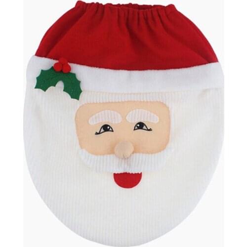 2019 Christmas Decorations Toilet Seat Cover Snowman Santa Claus Toilet lid Decor Elf New Year Xmas Christmas Bathroom Ornaments