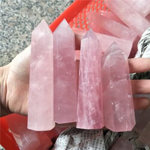 4 pieces rose quartz crystal points healing crystals