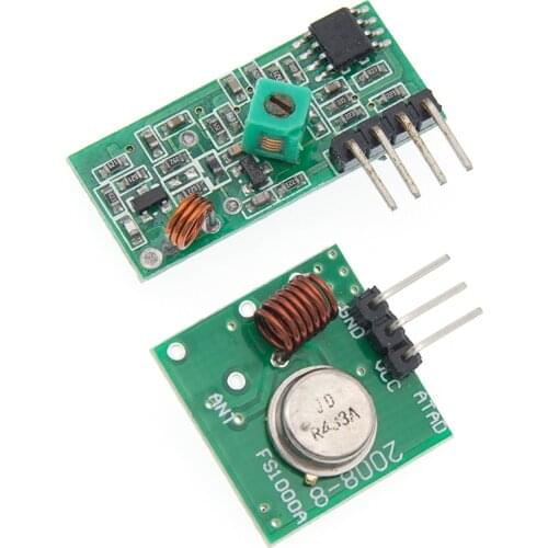 50pair/lot RF wireless receiver module & transmitter module board Ordinary super - regeneration 433MHZ DC5V (ASK /OOK)