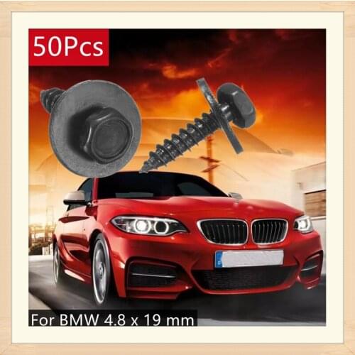 50Pcs 4.8 x 19mm Self Tapping Tapper Screw And Washer Engine Cover Undertray Splash Guard Wheel Screws Fastener Clips For BMW