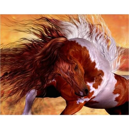 5D square diamond embroidery Animal horse Icon diamond cross stitch rhinestone diamond painting picture diamond mosaic kit