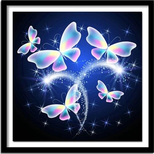 Diamond Embroidery Butterfly Diy Full Round Diamond Painting Crystal Rhinestone Home Decorative
