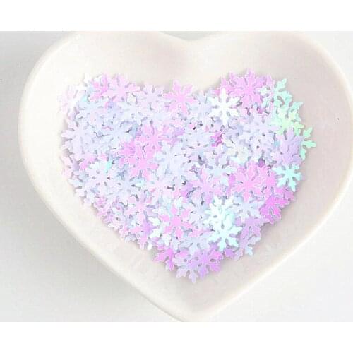 Pailetten 10mm Snowflake Sequins Craft White Pink Flower Sequin Christmas Party Decoration Glitter DIY Handmade Accessories 500g