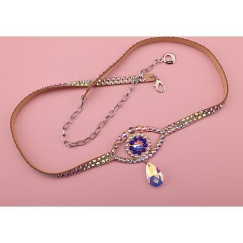 Rhinestones Evil Eyes Waist Chain Women Belly Dance Costume Accessories Oriental Dance Clothes Prop Ornament