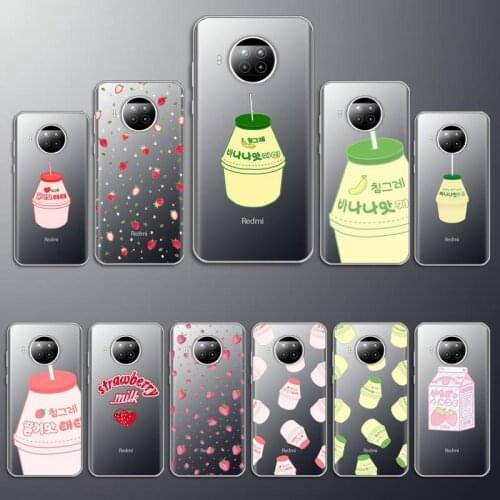 Strawberry Banana Milk Drink Phone Case Transparent for Xiaomi mi note 10 8 9 t HUAWEI p30 40 11 Samsung S 8 9 10 20 pro lite