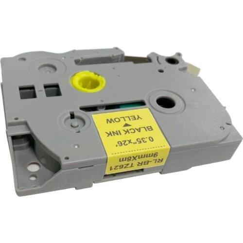 Black on Yellow TZe-Z621 Compatible Label 9mm*8m For PT-E115 Tape