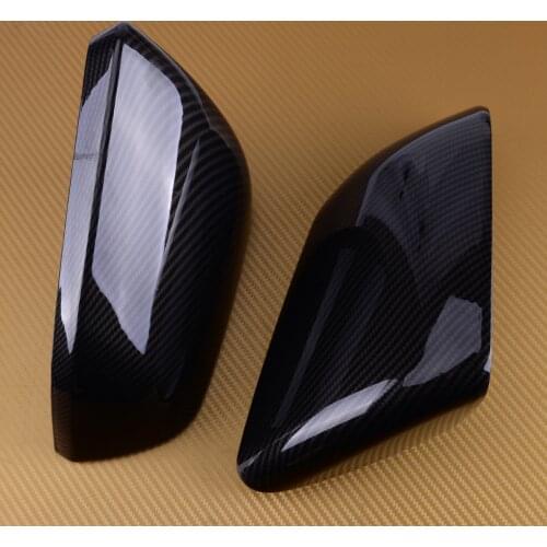 CITALL 2 Pcs ABS Carbon Fiber Style Side Rearview Mirror Cover Trim Fit For Ford Mustang 2015 2016 2017 2018 2019