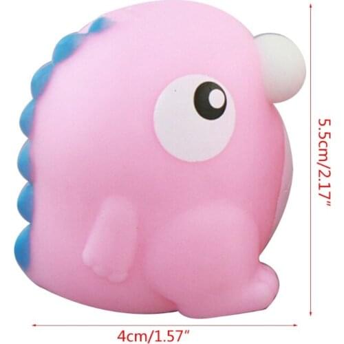 D7WF TPR Bounce Toy Interactive Toy with Bubble Blowing Sensory Squeeze Dinosaur for Party Supplies Pinch Practical Joke Toy