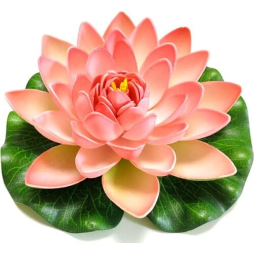 Artificial Flowers Pool Fish Tank Decoration Fake Leaf Simulation Lotus EVA With Water Lily Pad Ornaments 18cm Crafts Plant