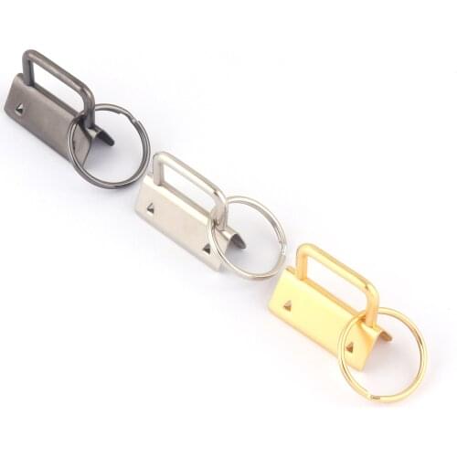 32mm Gold Key Fob Key Rings Sets Keychain Webbing Fabric Key Chain Purse Making Hardware Jewelry Making Hardware