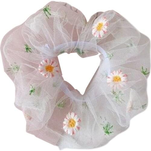 Small Daisy Large Intestine Circle Lace Hair Tie Organza Daisy Hair Band Decorations Anniversary Engaged Gift