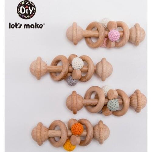 LetS Make 1pc Trumpet Baby Rattles Beech Wooden Baby Rattle Crib Mobiles Wood Infant Bpa Free Baby Teether Toys Baby Rattle
