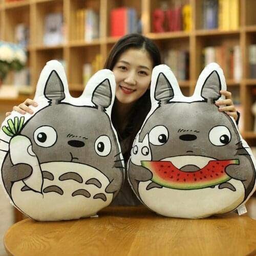 Cartoon Anime Manga Peripheral Tonari no Totoro Cushion Two dimensional Printed Cute kawaii Cat Pillow Stuffed Plush Doll Toy