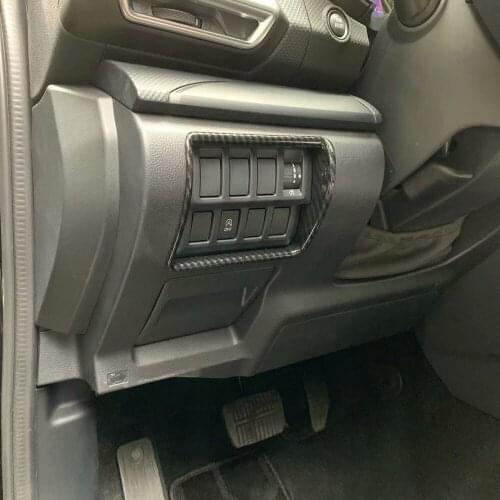 For Subaru Forester SK 2018 2019 2020 Carbon Fiber Headlight Switch Cover Trim Decoration Trims Sticker Car Interior Accessories