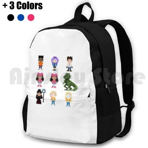 Runaway Pixels Outdoor Hiking Backpack Waterproof Camping Travel Pixel Art Pixels Deanoru Dinosaur Tv Comic Comics Superhero