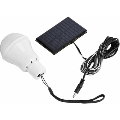 Solar Panel Powered Rechargeable LED Bulb Lights Outdoor Yard Garden Tent Cold White Lamp For Camping Reading White Lighting