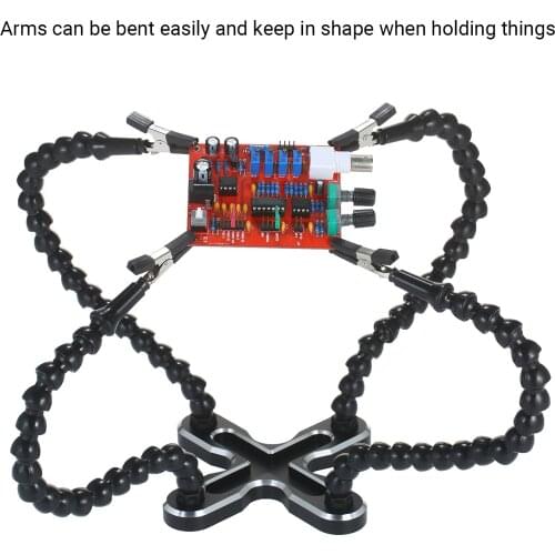 Soldering Station Welding Repair Third Hand Multifunctional Welding Tool PCB Holder Flexible 4 Arm Alloy Stand