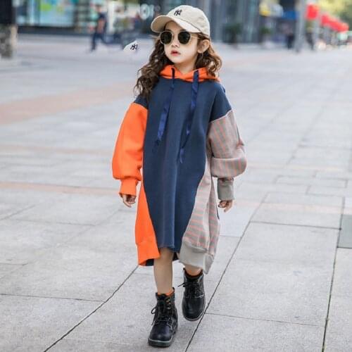 Girls' Dresses 2021 Winter Fashion Childrens Clothing Kids Cotton Long-Sleeved Dress for 4-14 Years Old Girls Christmas Clothes