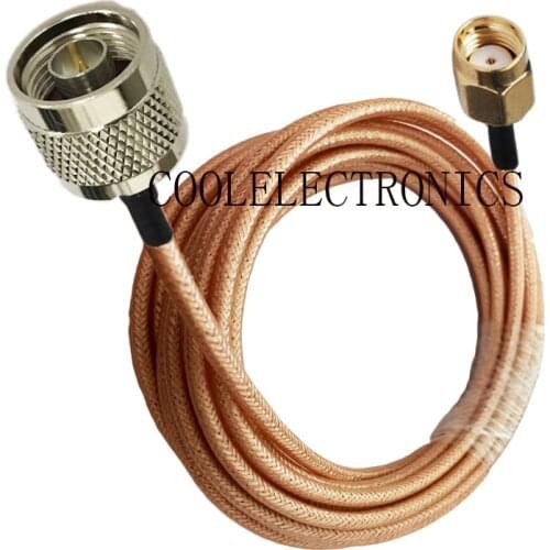 RG400 RP-SMA Male to N Male Double Shielded Copper Braid RF Coaxial cable 50ohm 10/15/20/30/50CM 1/2/3/5/10M