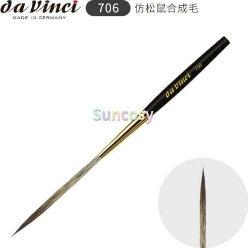 Da Vinci Graphic Design Series 706 Short Stroke Brush, Pointed Tip Synthetic Imitation Squirrel with Extra-Short Black Handle