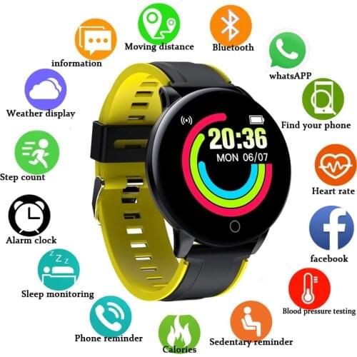 2021 119 Plus Smart Watch Men Women Blood Pressure Waterproof Sport Round Smartwatch Smart Clock Fitness Tracker For Android IOS