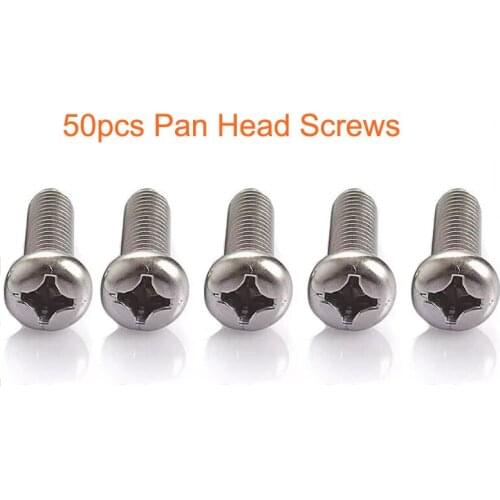 50pcs Stainless Steel M2.5x6 Pan Head Phillips Screws for RC Car Spare Parts