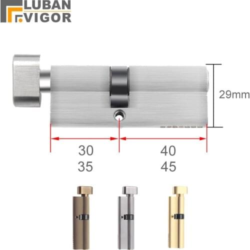 Indoor wooden door Asymmetrical lock cylinder with knob,3 keys,height 29MM,length 80mm,, black gold lock cylinder