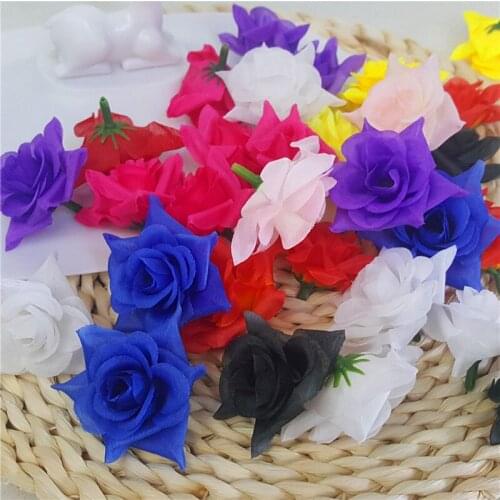 Yoshiko 50pcs Silk Rose Flower Head Artificial Flowers for Wedding Home DIY Decoration Gift box table decoration