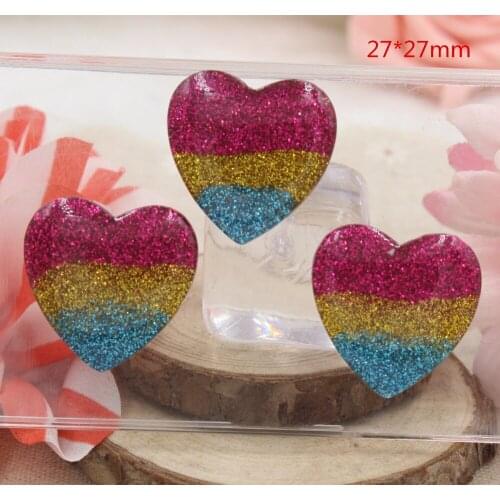 10pcs/lot resin cabochons accessories new arrival resin heart kids jewelry decoration