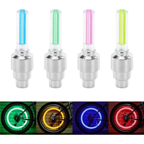 2x Wheel Valve Cap Light LED Flash Car Tire Rim Valve Wheel Stem Cap Bike Light