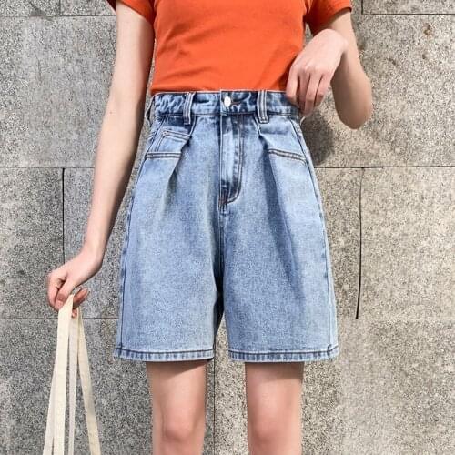2021 new Fashion Loose Denim Shorts Casual Jeans for Women Plus Size Jeans Mom High Waist Straight Jeans Womens Shorts