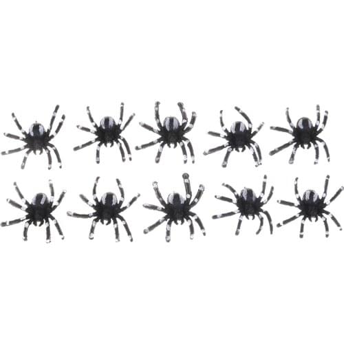5pcs/lot 4.5cm Small Black Plastic Fake Spider Toys Novelty Funny Joke Prank Realistic Props Halloween Decorative Spiders