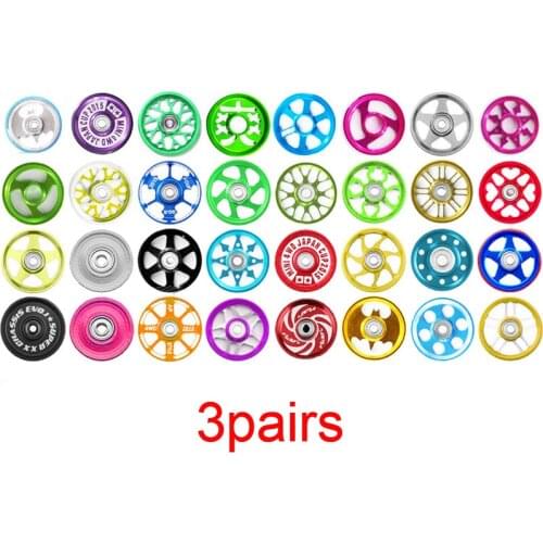 3 Pairs 19mm Rollers Aluminum Alloy Guide Rollers Spare Parts for Tamiya Mini 4WD Racing Car Model