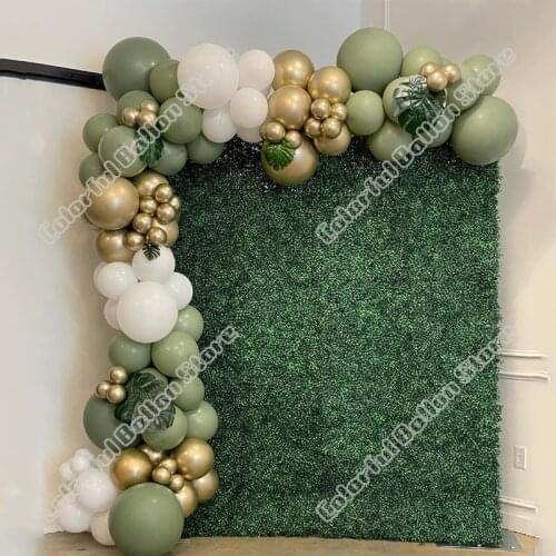 97pcs Avocado Green Wedding Birthday Party Background Baby Shower White Anniversary Holiday Dinner Balloon Garland Decoration
