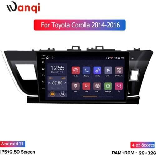 Wan qi 10.1 inch car Radio GPS Navigation Android 8.1 For 2014 2015 2016 Toyota Corolla RHD Rear camera DVR Carplay