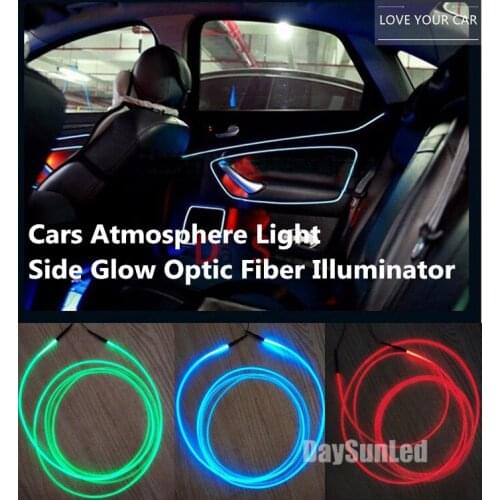 Free Shipping Hot Led Car Atmosphere Light Illuminators with Dia 2.0mm Optic Fiber EL Wire Replacement for All Cars Cold-light