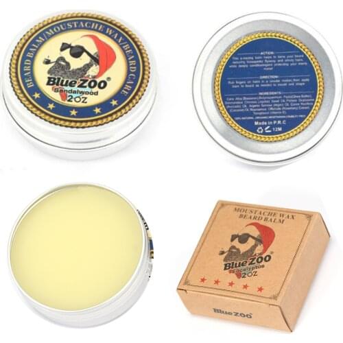 Bluezoo Sandelhout Zoete Oranje Eucalyptus 4 Smaak 60G Mannen Facial Baard Wax Baard Care Cream Gift Voor Vader