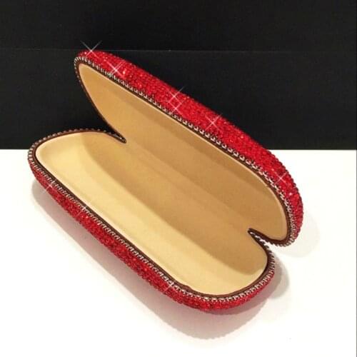 High Grade Sunglass Case All Rhinestones Glitter Glasses Case Portable Eyeglass Cases Strong Sunglasses Box Bling Desk Orgenizer