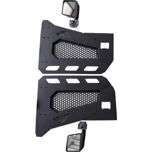 JL1173 Black Steel Half Tube Doors With Side Mirrors For J Eep Wrangler JL 2Doors LANTSUN