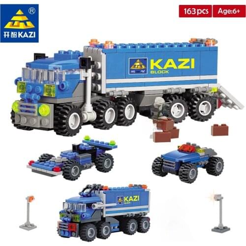 City Container Truck Vehicle Garbage Oil Tank Wash Sets Model Building Blocks Brick Kids Toys Van Carriage Compartment Kits Bus