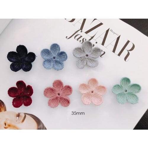 DIY Korean personality handmade jewelry yarn flowers solid color hair accessories brooch material accessories
