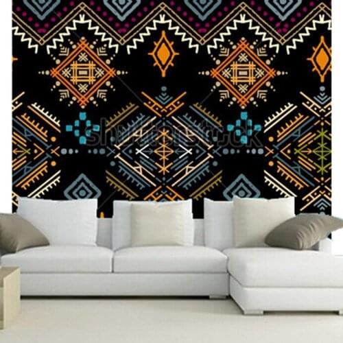 The custom 3D murals, Ethnic boho ornament. Tribal art print, repeatable background,living room sofa TV wall bedroom wall paper