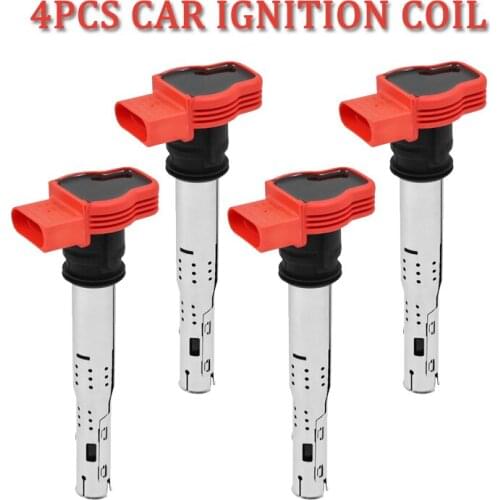 4PCS Car Ignition Coil 06E905115E For VW Jetta Golf Passat Tiguan CC For Audi A3 A4 A5 A6 A7 A8 TT Q3/5 R8 06E905115 07K905715F