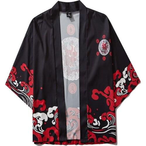 Japanese Style Kimono Cardigan Oversized 2xl Women Blouse And Tops Cartoon Print Obi Yukata Haori Open Stitch Japanese Clothes