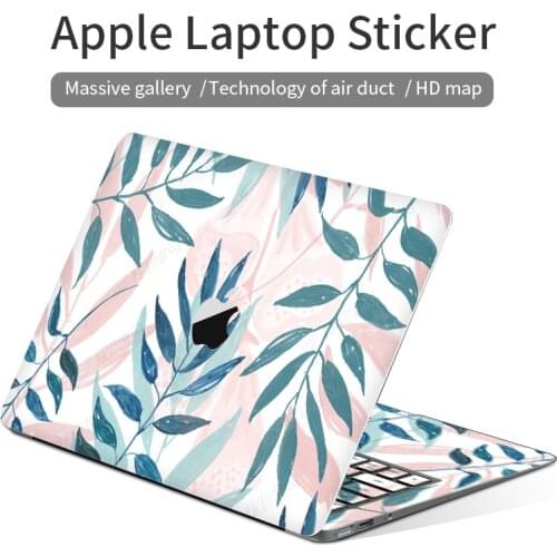 DIY Green Leaf Cover Laptop Sticker Notebook Repeated Paste Skin Waterproof Protective Film for MacBook A1278/A1465/A1706/A1707